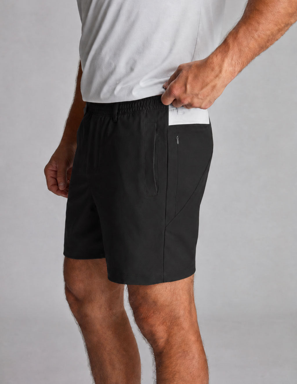 3 in 1 Khaki Shorts - Black & Talkhouse Red (The Stephen Talkhouses)